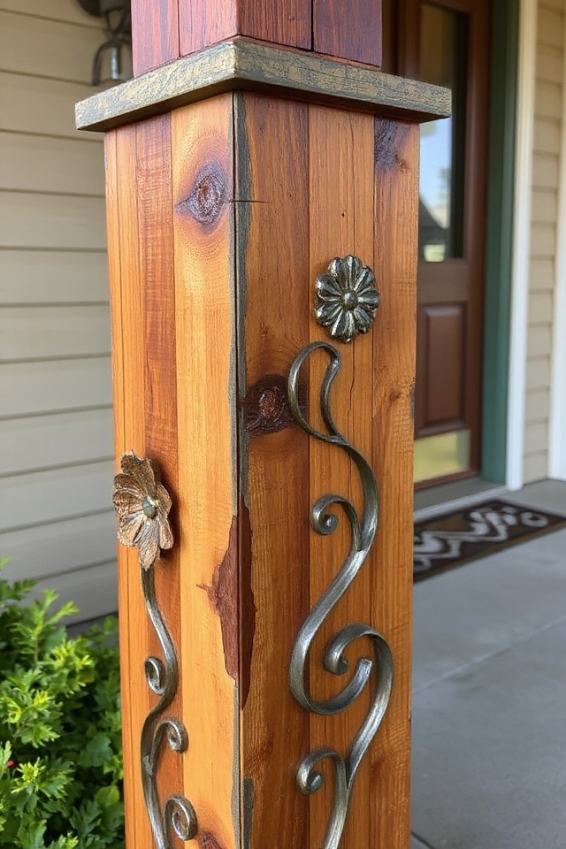 artistic upcycled wood posts