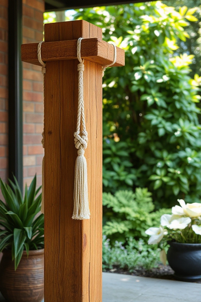 boho wooden posts decor