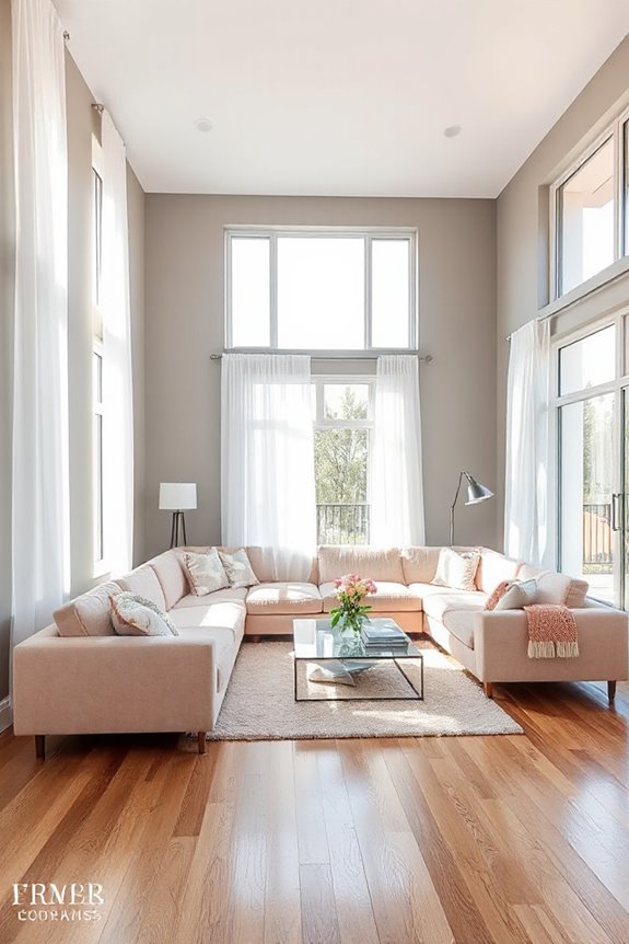 bright airy pink grey decor