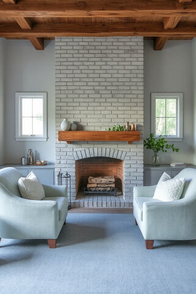calming grey and blue decor