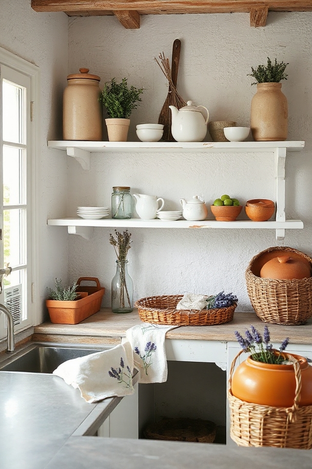 casual open shelf styling