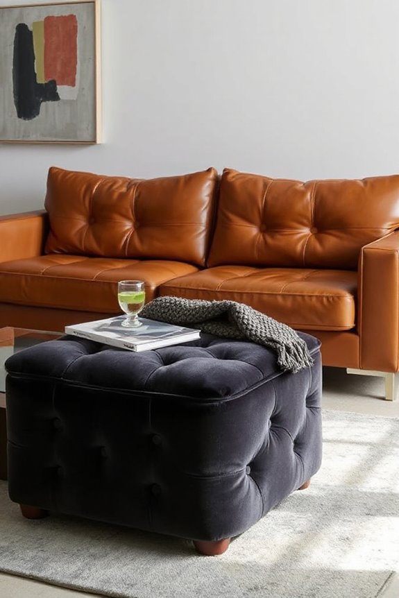 15 Ways to Style a Brown Leather Couch to Look Modern 93 chic ottomans enhance versatility