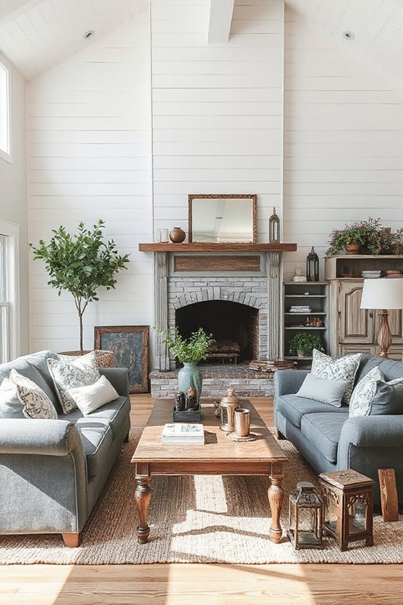 16 Beautiful Grey Farmhouse Living Rooms We Love 9 chic vintage grey sanctuary