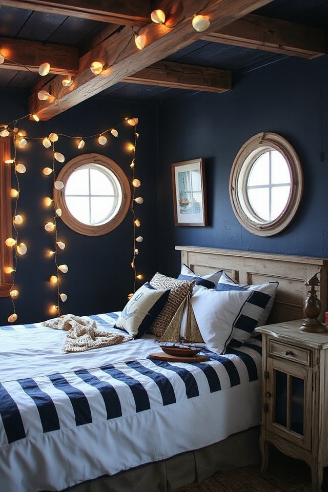 40 Nautical Bedroom Ideas if You Love Boats and Adventures 226 coastal charm bedroom lighting