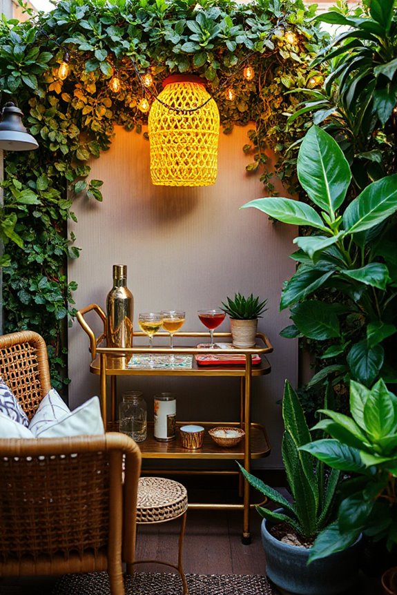 25 Small Balcony Apartment Decor Ideas That Will Transform Your Tiny Space 23 compact versatile organized lively bar cart