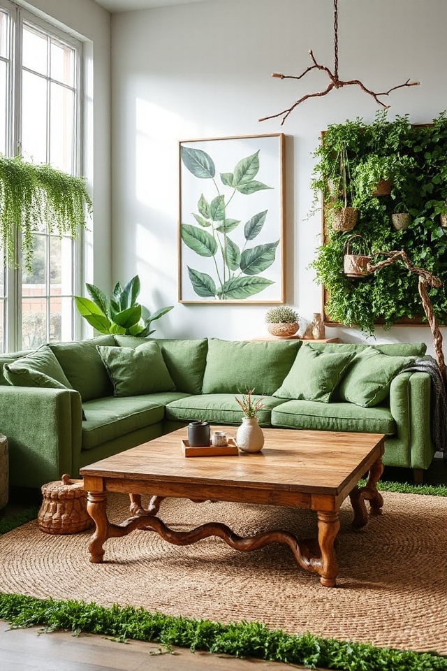 contemporary nature inspired living space
