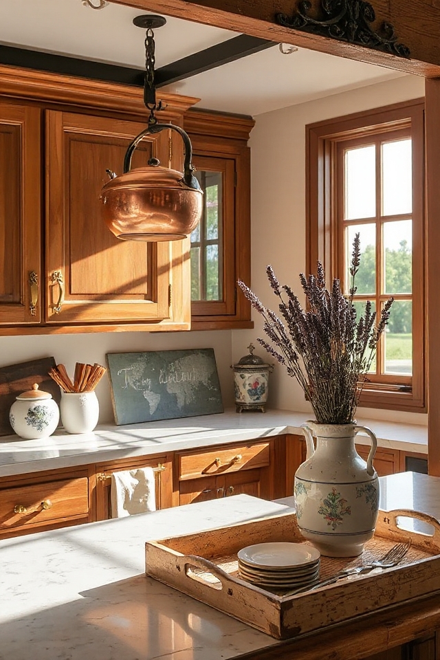 copper and brass accents