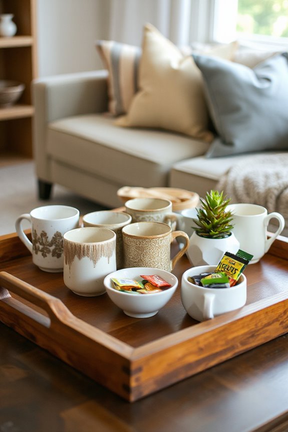 15 Ways to Use Coffee Table Trays to Style Your Living Room 9 cozy coffee station setup
