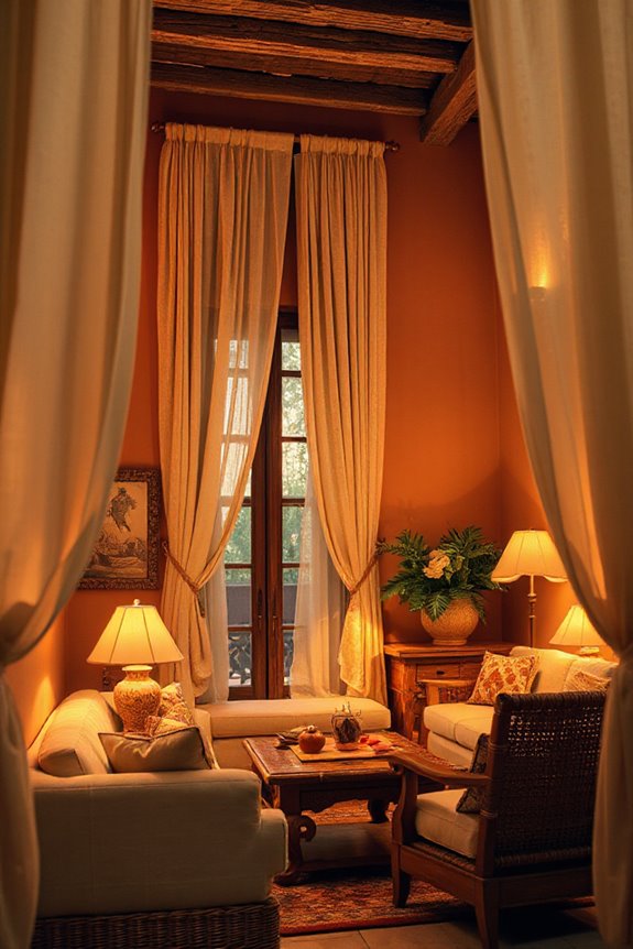 Warm Mediterranean Living Room in Terracotta and Cream 37 cozy mediterranean lighting choices
