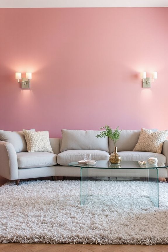 cozy pink and grey decor
