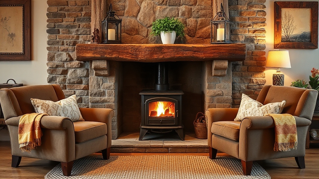 cozy wood burning stove decor