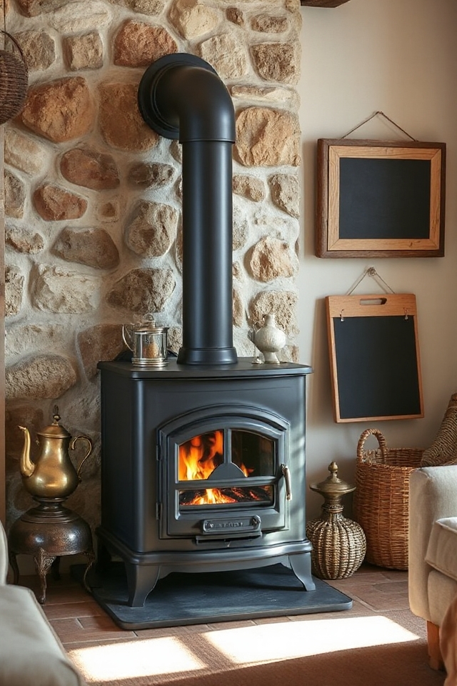 40 Wood-Burning Stove Decor Ideas To Warm Up Your Space 269 customizable chalkboard decor option
