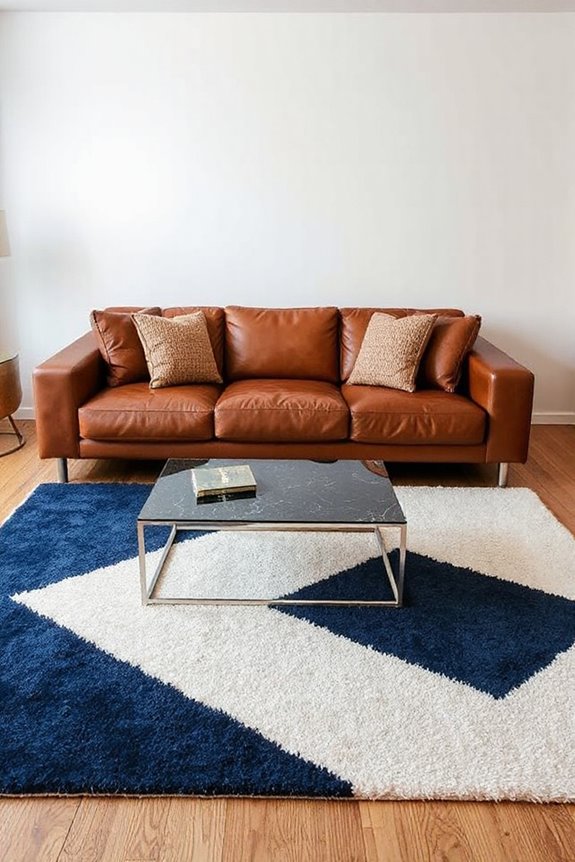 15 Ways to Style a Brown Leather Couch to Look Modern 16 define space with area rugs