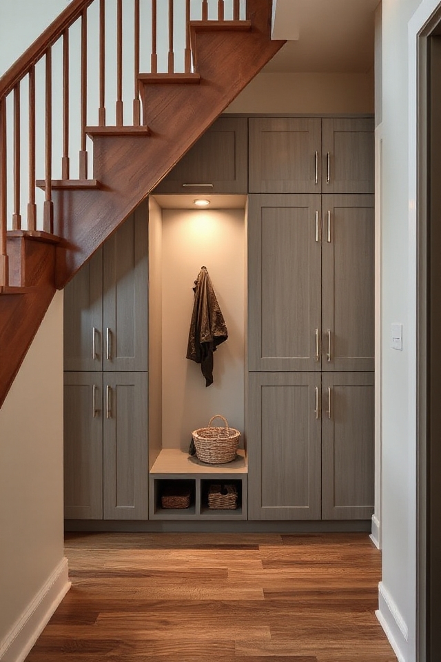 27 Clever Mudroom and Laundry Room Ideas To Maximize Space 16 discreet under stair storage solutions