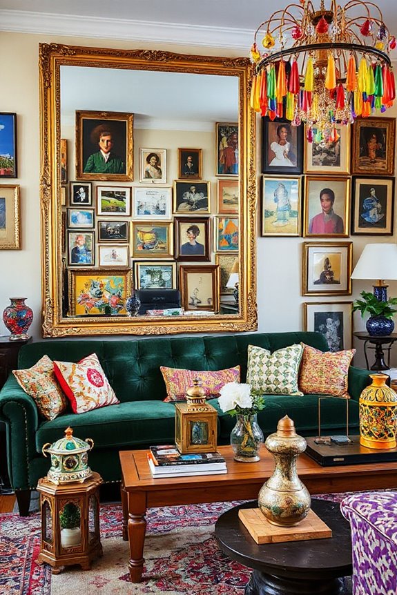eclectic maximalist art arrangement