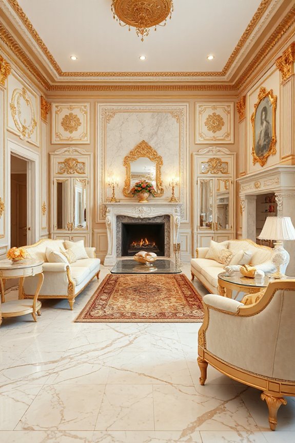 20 Cream and Gold Living Rooms That Look Expensive 28 elegant cream and gold marble