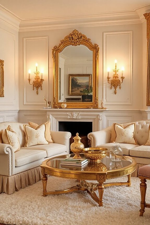 20 Cream and Gold Living Rooms That Look Expensive 56 elegant cream and gold