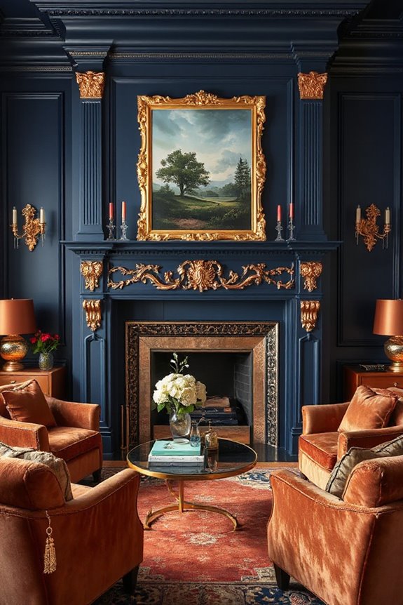 16 Navy and Rose Gold Living Room Concepts to Make a Statement 26 elegant navy rose gold