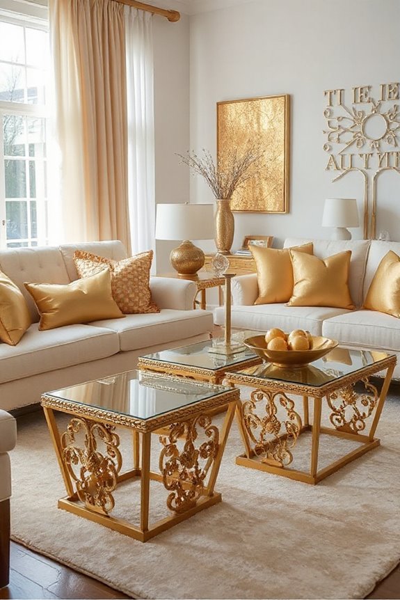 20 Cream and Gold Living Rooms That Look Expensive 35 elegant neutral gold accents