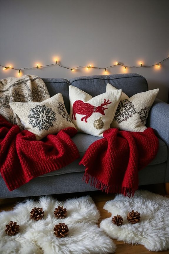 festive winter couch decor