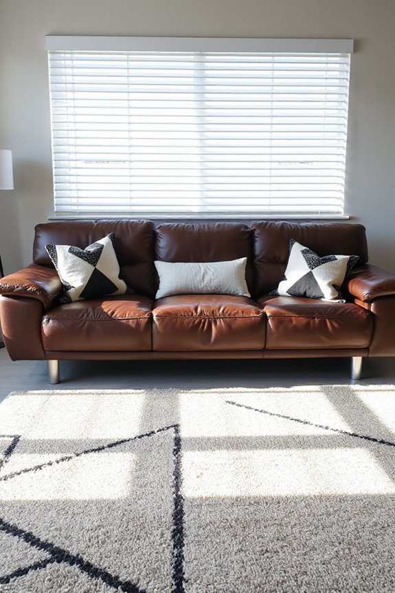 15 Ways to Style a Brown Leather Couch to Look Modern 79 geometric patterns enhance sophistication