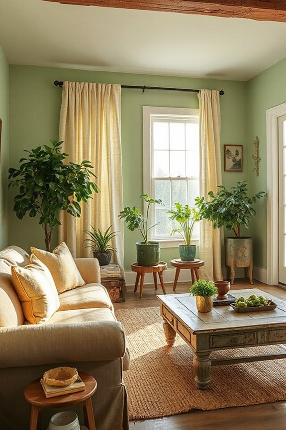16 Light Green and Gold Living Room Concepts to Stay On Trend 58 green and gold elegance