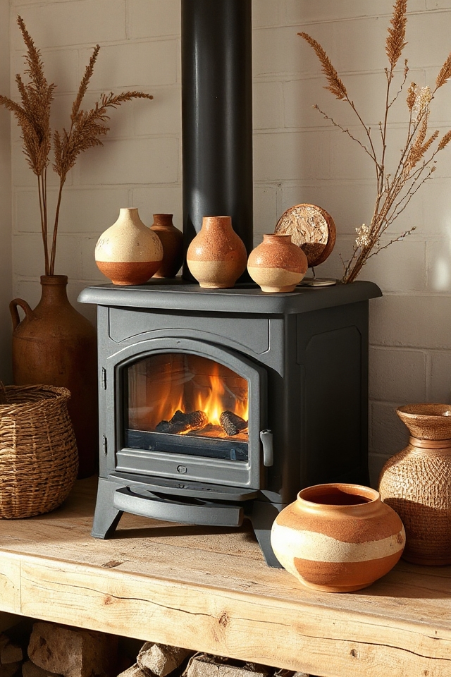 40 Wood-Burning Stove Decor Ideas To Warm Up Your Space 199 handcrafted elegance for decor