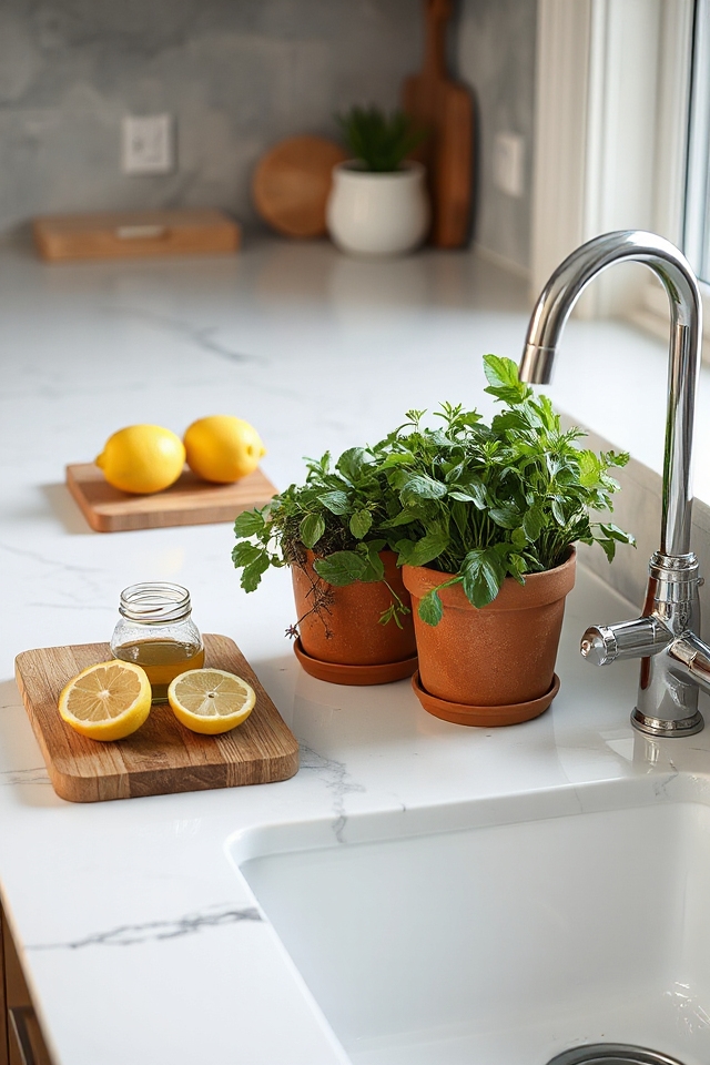 28 Kitchen Counter Styling Ideas That Are Functional and Beautiful 12 indoor herb garden essentials