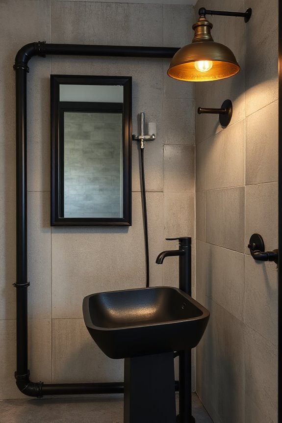 15 Bathrooms With Black Fixtures to Inspire Your Next Reno Project 9 industrial black steel accents