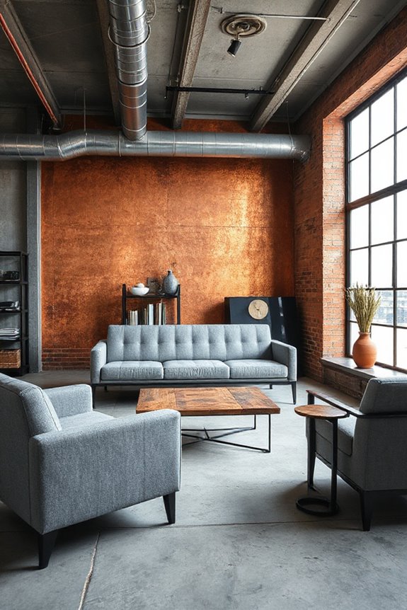 15 Grey and Copper Living Room Concepts to Nail Industrial Style 58 industrial elegance with versatility