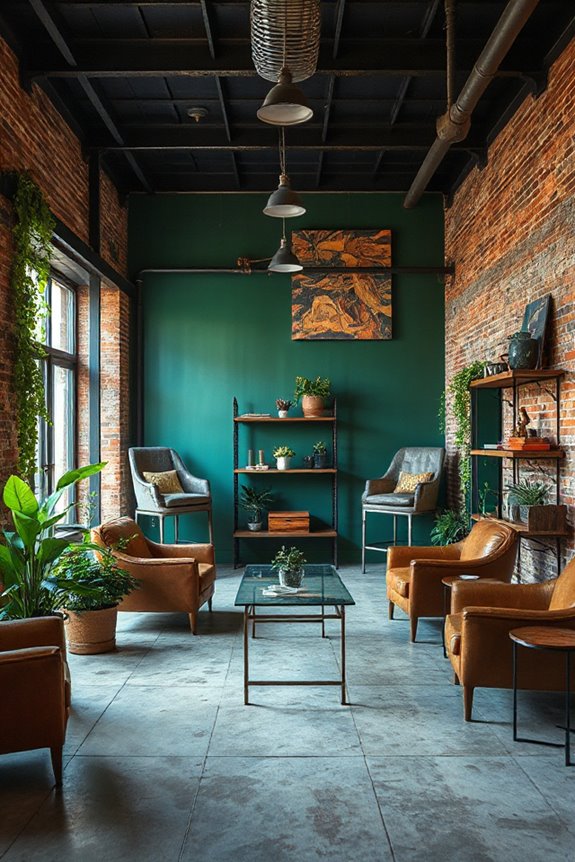 Luxurious Industrial Green Living Room Concept 30 industrial vintage modern fusion