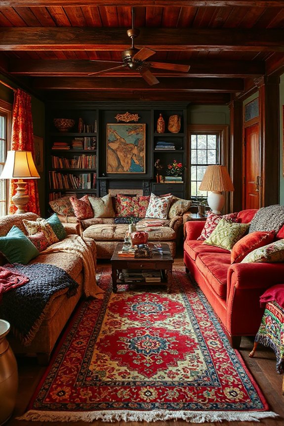 layered rugs create depth