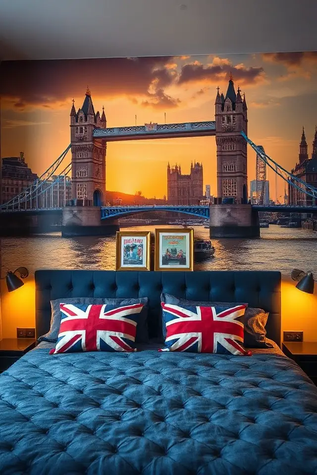 london inspired bedroom wall art