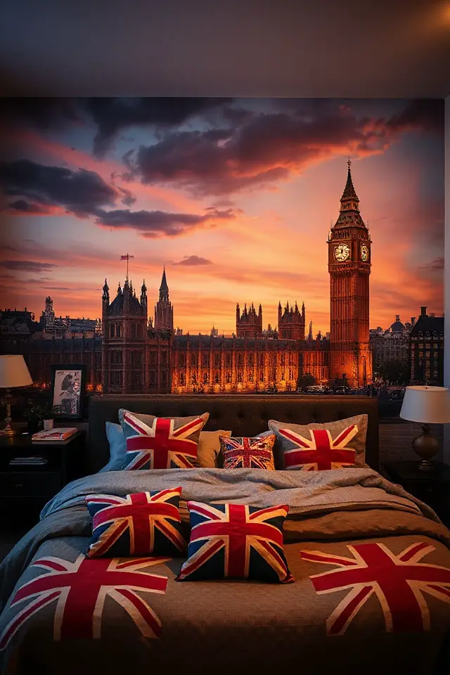 london skyline mural installation