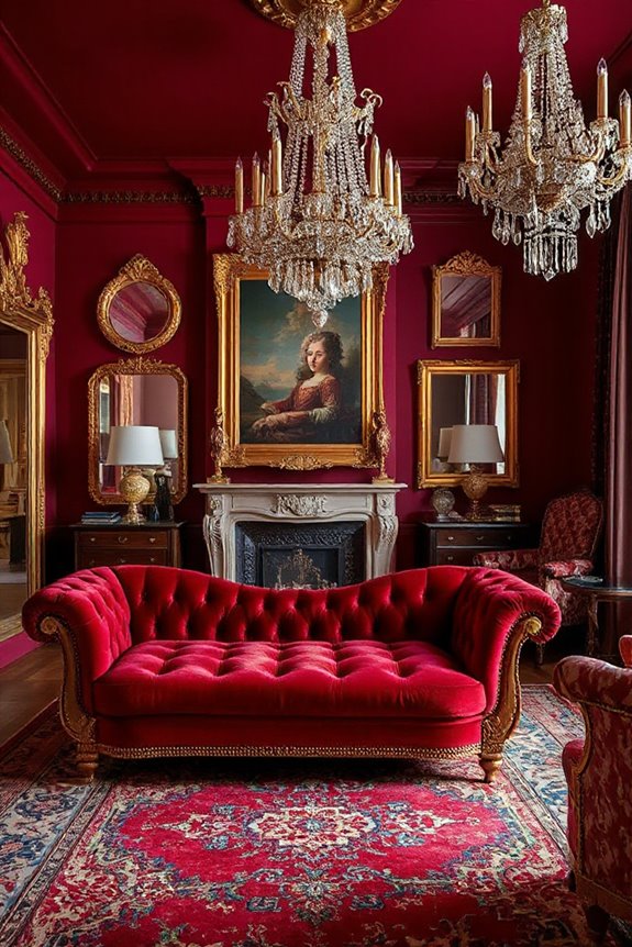 Luxurious Maximalist Rich Burgundy Living Room Inspiration 16 maximalist elegance statement furniture