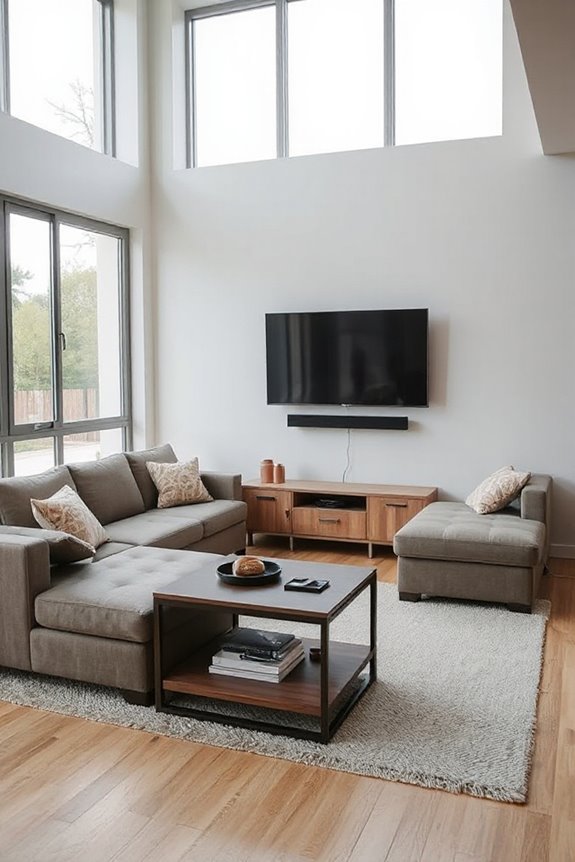 Simple Tricks For Arranging Furniture Around Your TV 23 maximize space with style
