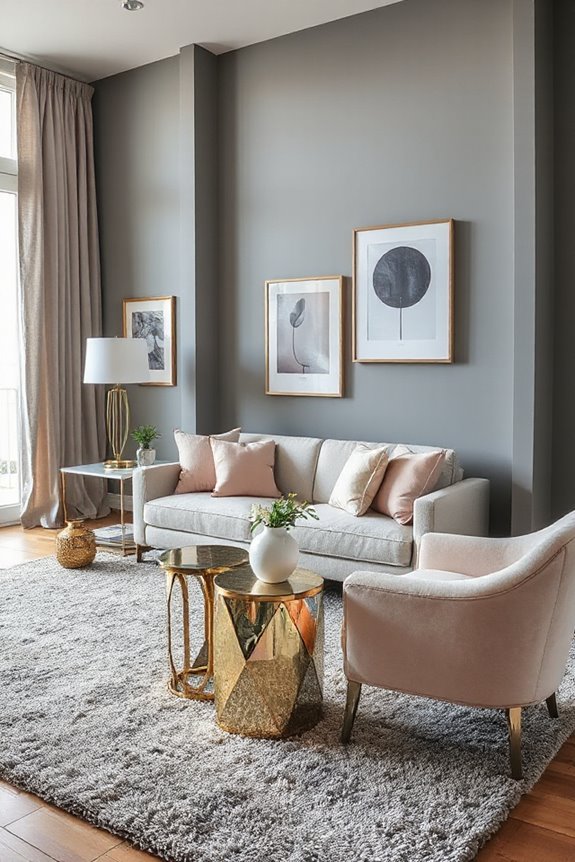 metallic accents enhance sophistication