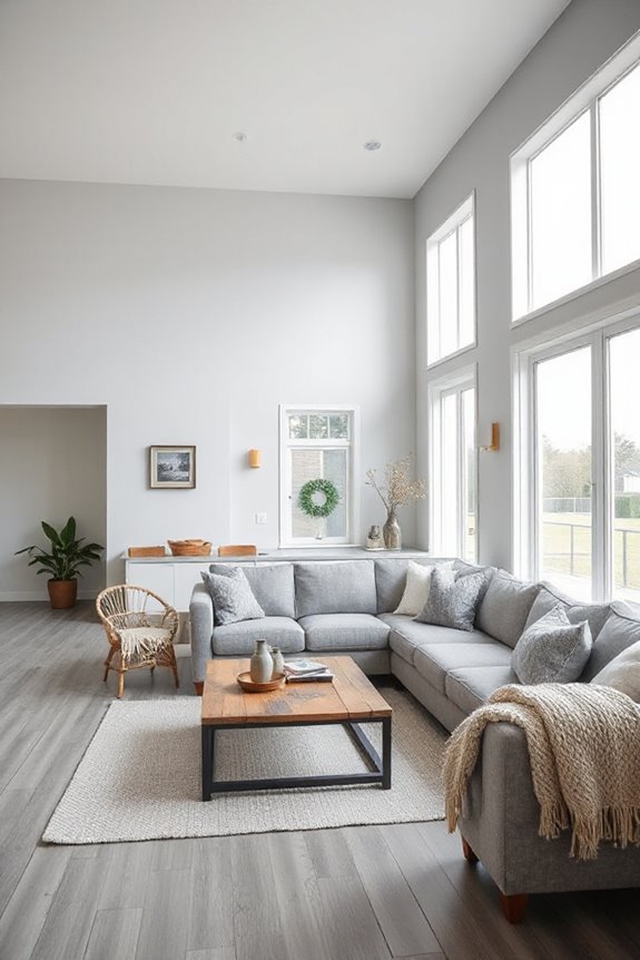 16 Beautiful Grey Farmhouse Living Rooms We Love 42 minimalist farmhouse living room