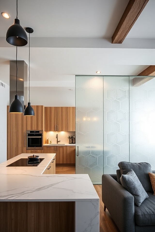 12 Modern Loft Kitchens That Are Equal Parts Cozy and Chic 75 modern glass kitchen dividers