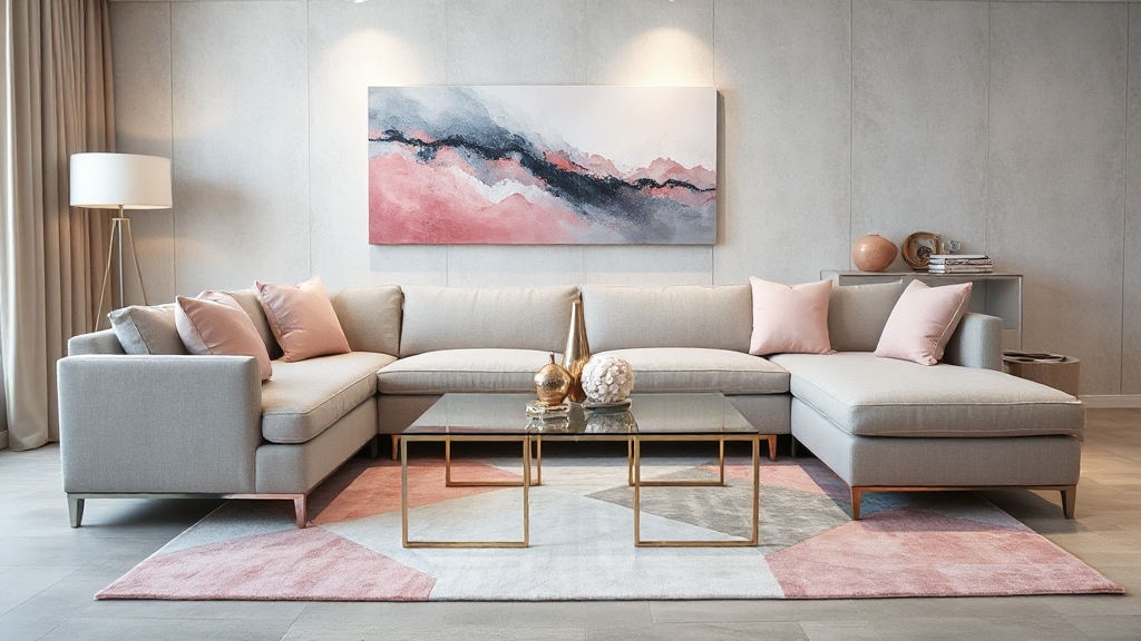 modern grey and pink decor
