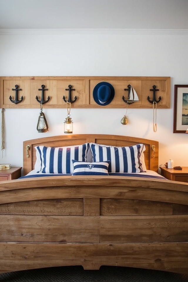 40 Nautical Bedroom Ideas if You Love Boats and Adventures 135 nautical anchor wall hooks