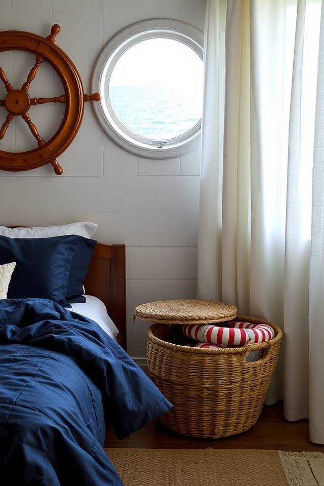 40 Nautical Bedroom Ideas if You Love Boats and Adventures 128 nautical storage baskets charm