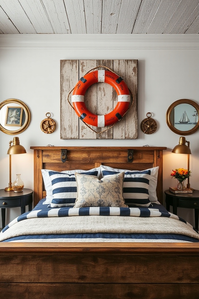 40 Nautical Bedroom Ideas if You Love Boats and Adventures 16 nautical vintage wall decor