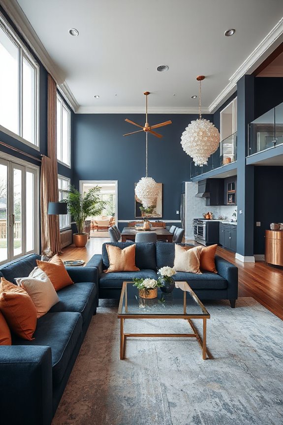 16 Navy and Rose Gold Living Room Concepts to Make a Statement 50 navy and rose gold elegance