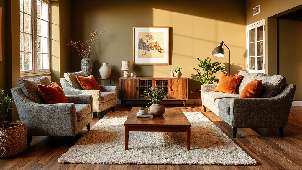 olive green rust decor