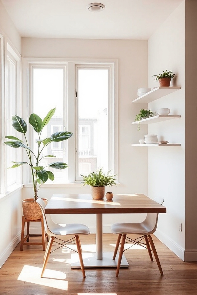 open shelving enhances dining