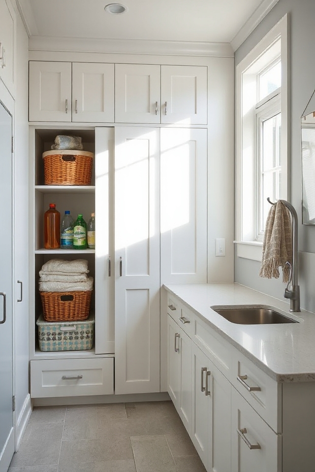 27 Clever Mudroom and Laundry Room Ideas To Maximize Space 165 optimized utility closet organization