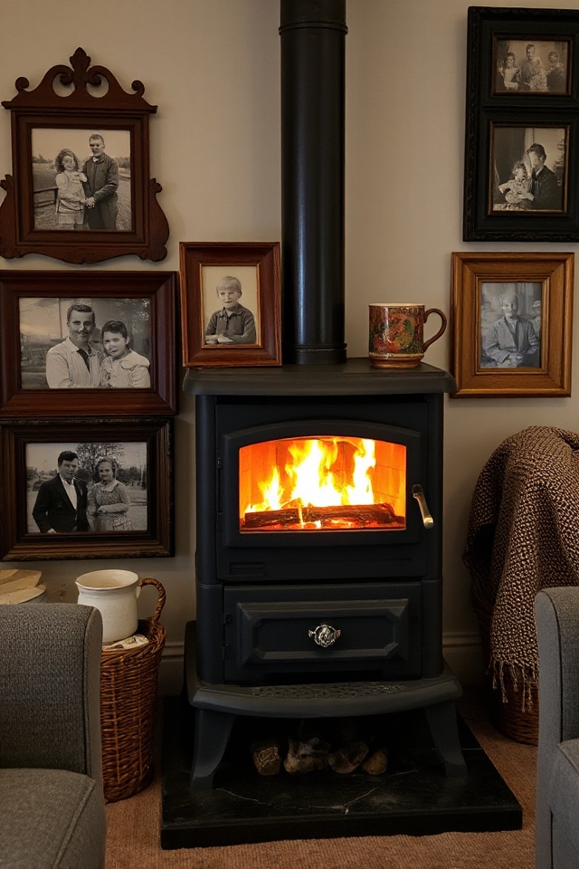40 Wood-Burning Stove Decor Ideas To Warm Up Your Space 206 personalized fireplace gallery display