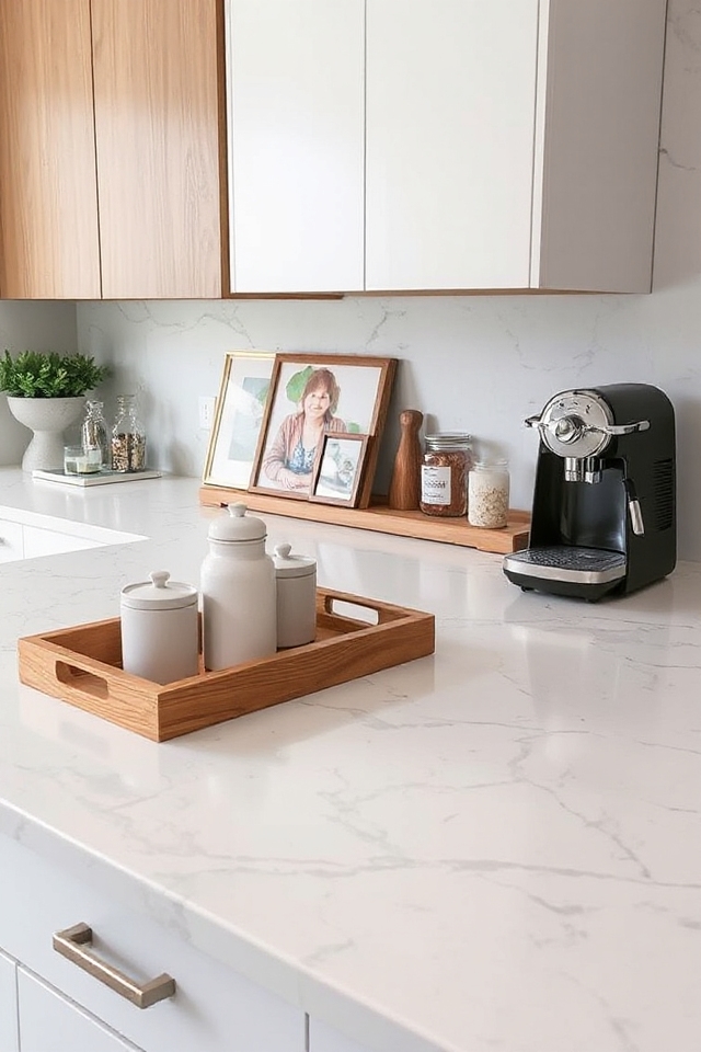 28 Kitchen Counter Styling Ideas That Are Functional and Beautiful 27 personalized kitchen counter decor