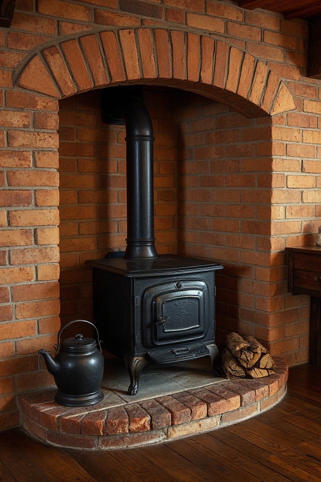 40 Wood-Burning Stove Decor Ideas To Warm Up Your Space 2 rustic charm with brick